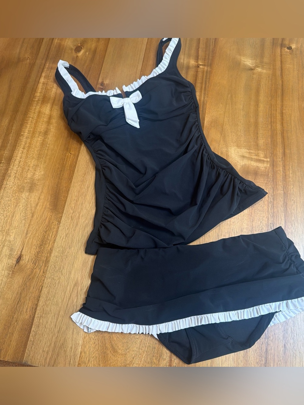 Profile by Gottex two-piece tankini set vintage-inspired Pinup Ruffles Sz 6/8